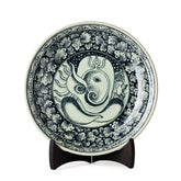 Stoneware Ganesha Display Plate Traditional Design